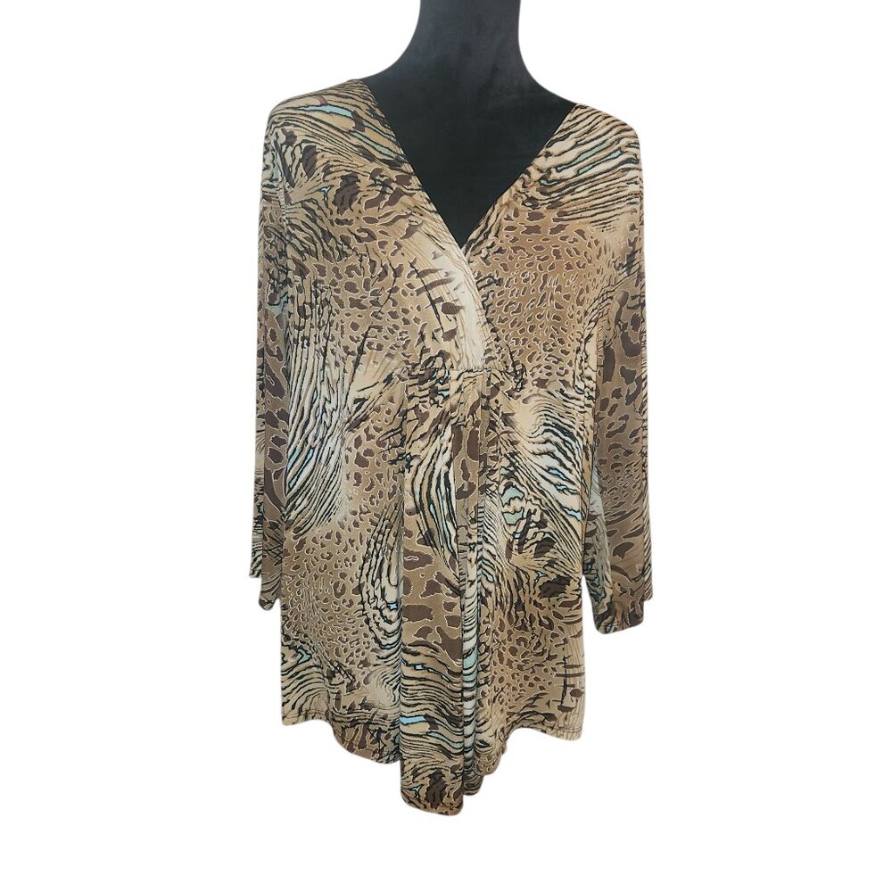 Investment II Animal Print Blouse Size 3X